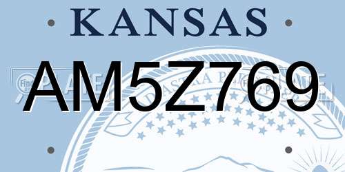 AM5Z769 Kansas License Plate