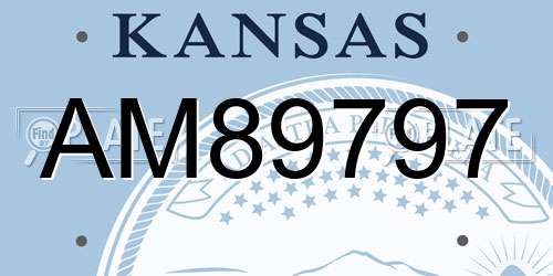 AM89797 Kansas License Plate