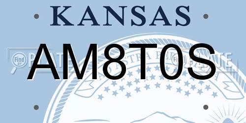 AM8T0S Kansas License Plate