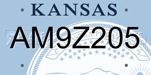 AM9Z205 Kansas License Plate
