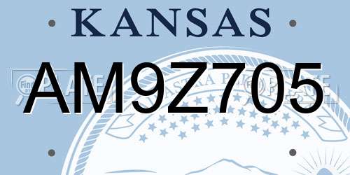 AM9Z705 Kansas License Plate