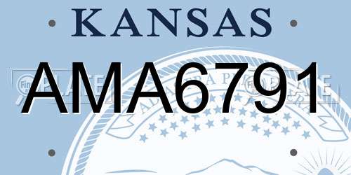 AMA6791 Kansas License Plate