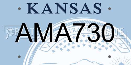 AMA730 Kansas License Plate