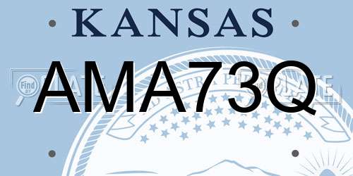 AMA73Q Kansas License Plate