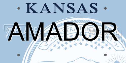 AMADOR Kansas License Plate