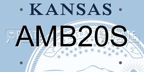 AMB20S Kansas License Plate
