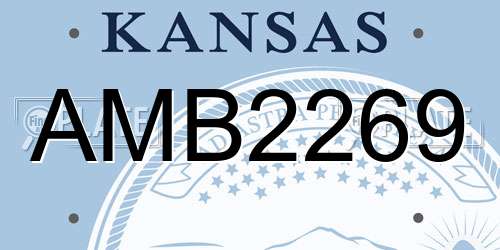 AMB2269 Kansas License Plate