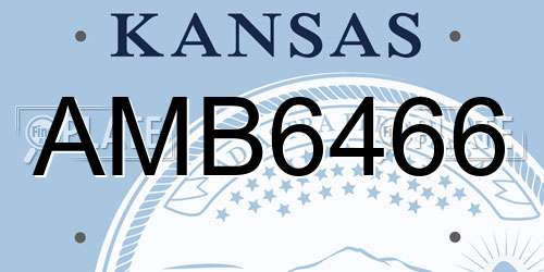 AMB6466 Kansas License Plate
