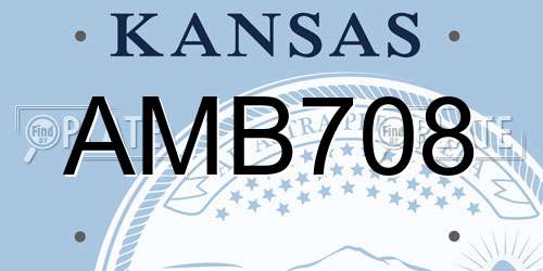 AMB708 Kansas License Plate