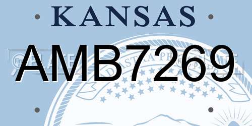 AMB7269 Kansas License Plate