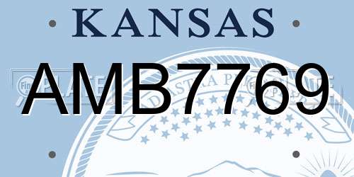 AMB7769 Kansas License Plate