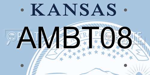 AMBT08 Kansas License Plate