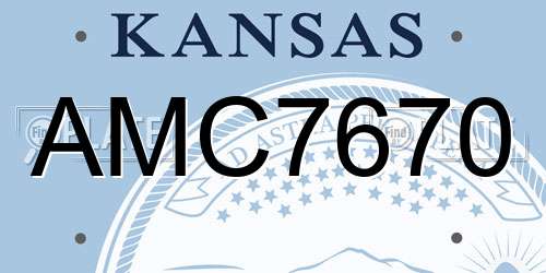 AMC7670 Kansas License Plate