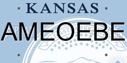 AMEOEBE Kansas License Plate