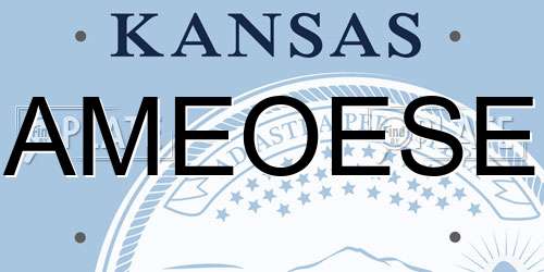 AMEOESE Kansas License Plate