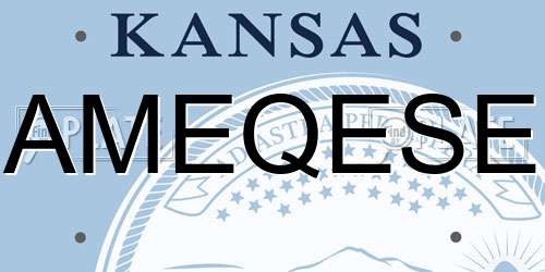 AMEQESE Kansas License Plate