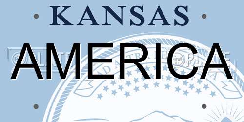 AMERICA Kansas License Plate