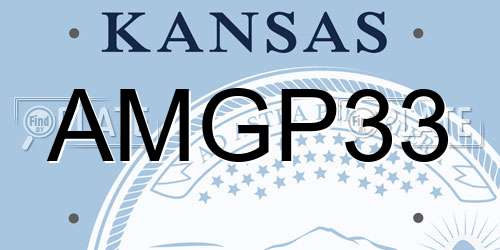 AMGP33 Kansas License Plate