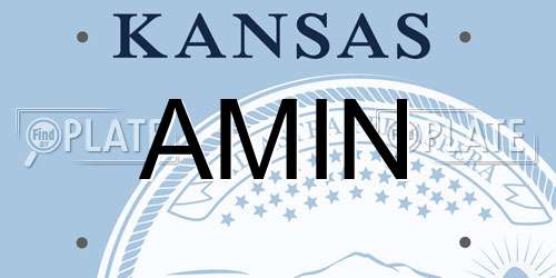 AMIN Kansas License Plate
