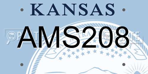 AMS208 Kansas License Plate