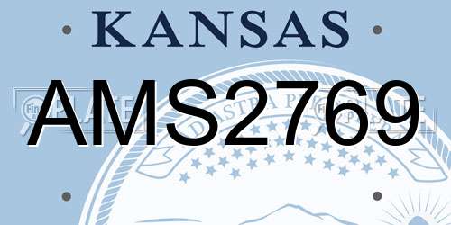 AMS2769 Kansas License Plate