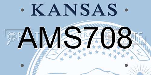 AMS708 Kansas License Plate