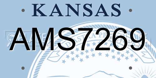 AMS7269 Kansas License Plate
