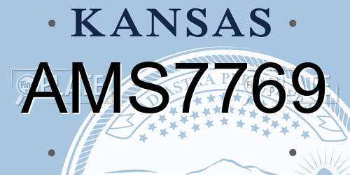 AMS7769 Kansas License Plate