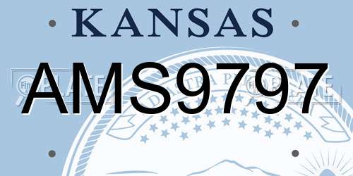 AMS9797 Kansas License Plate
