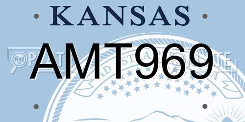 AMT969 Kansas License Plate