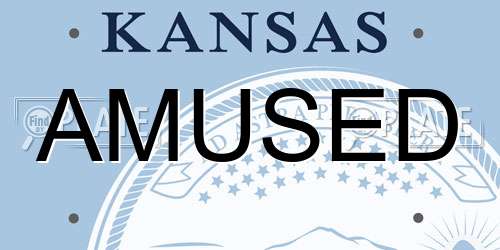 AMUSED Kansas License Plate