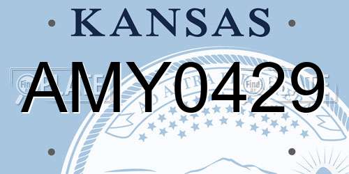 AMY0429 Kansas License Plate