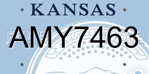 AMY7463 Kansas License Plate