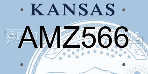 AMZ566 Kansas License Plate