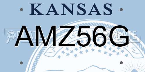 AMZ56G Kansas License Plate