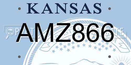 AMZ866 Kansas License Plate