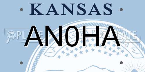 AN0HA Kansas License Plate