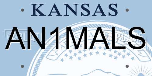 AN1MALS Kansas License Plate