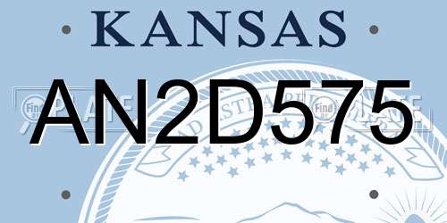 AN2D575 Kansas License Plate