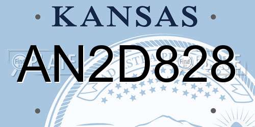 AN2D828 Kansas License Plate