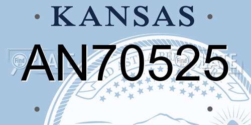 AN70525 Kansas License Plate
