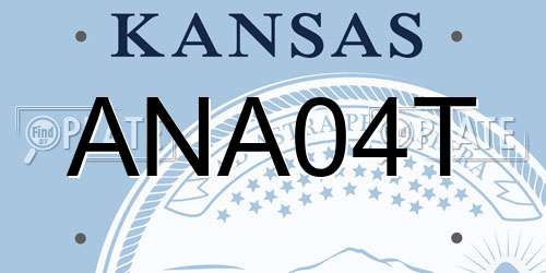 ANA04T Kansas License Plate