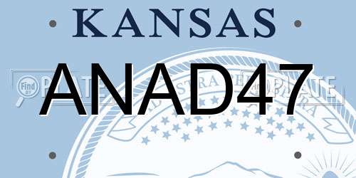 ANAD47 Kansas License Plate