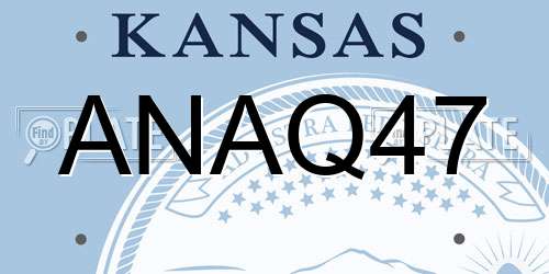 ANAQ47 Kansas License Plate