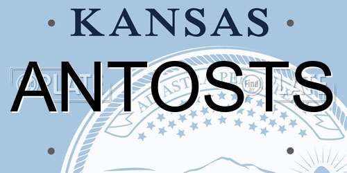 ANTOSTS Kansas License Plate