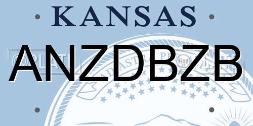 ANZDBZB Kansas License Plate