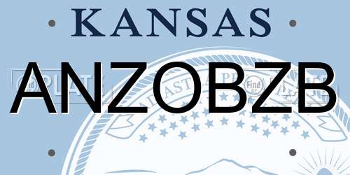 ANZOBZB Kansas License Plate