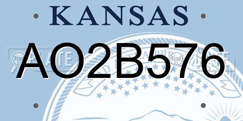 AO2B576 Kansas License Plate