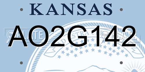 AO2G142 Kansas License Plate