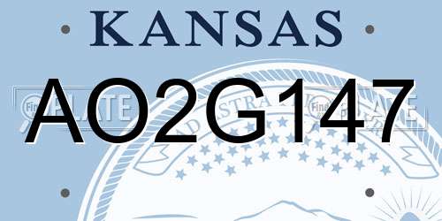 AO2G147 Kansas License Plate